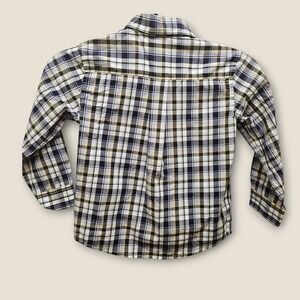 Janie‎ and Jack Boys Plaid Poplin Button Down Long Sleeve Shirt Size 3 Kids